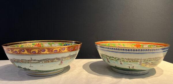 Two early 19th Century punchbowls are now on display for a limited time in the Sydney Harbour Gallery at the Australian National Maritime Museum. (Supplied)