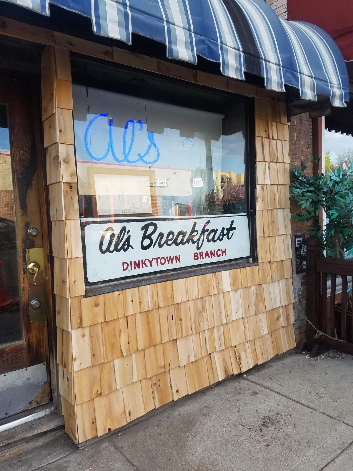 The facade of Al’s Breakfast, which is said to be the narrowest restaurant in Minneapolis, Minn. (Courtesy of Al's Breakfast)