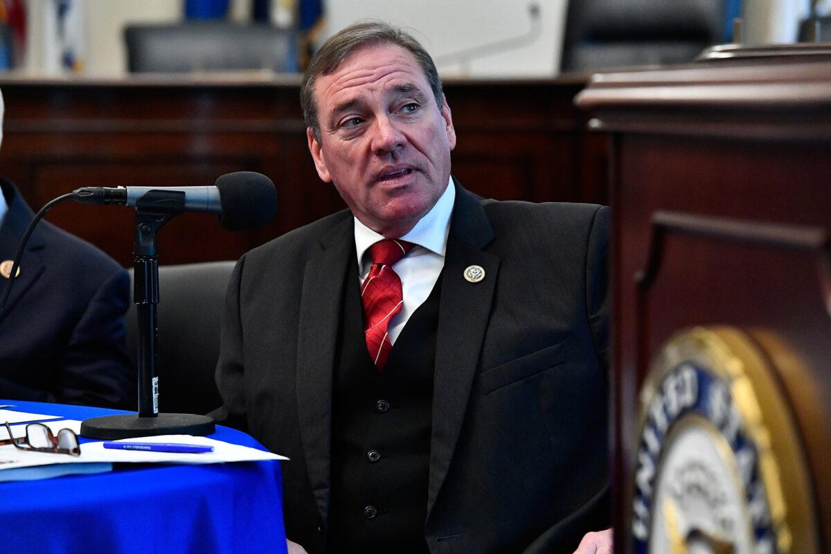 Rep. Neal Dunn (R-Fla.) being interviewed after a May 2018 hearing in Washington. (Larry French/Getty Images for SiriusXM)
