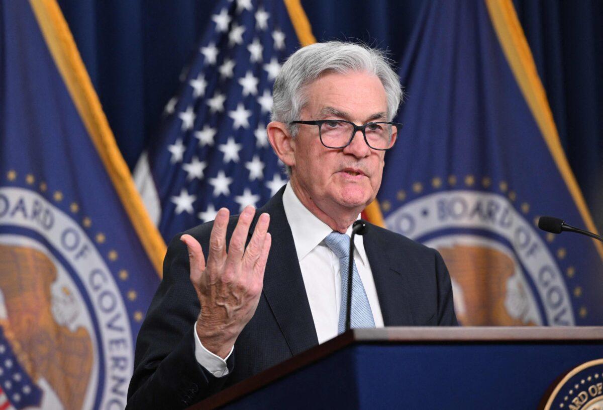 Federal Reserve Board Chairman Jerome Powell speaks during a news conference following a meeting of the Federal Open Market Committee (FOMC) at the central bank's headquarters in Washington on Sept. 21, 2022. (Mandel Ngan/Getty Images)