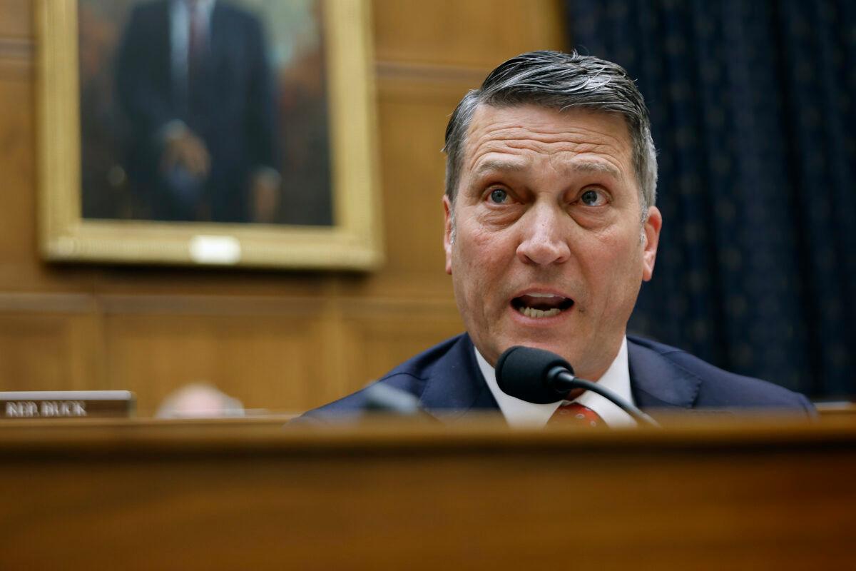 House Foreign Affairs Committee member Rep. Ronny Jackson (R-Texas) questions U.S. Secretary of State Antony Blinken during a hearing in the Rayburn House Office Building in Washington on Capitol Hill on April 28, 2022. (Chip Somodevilla/Getty Images)