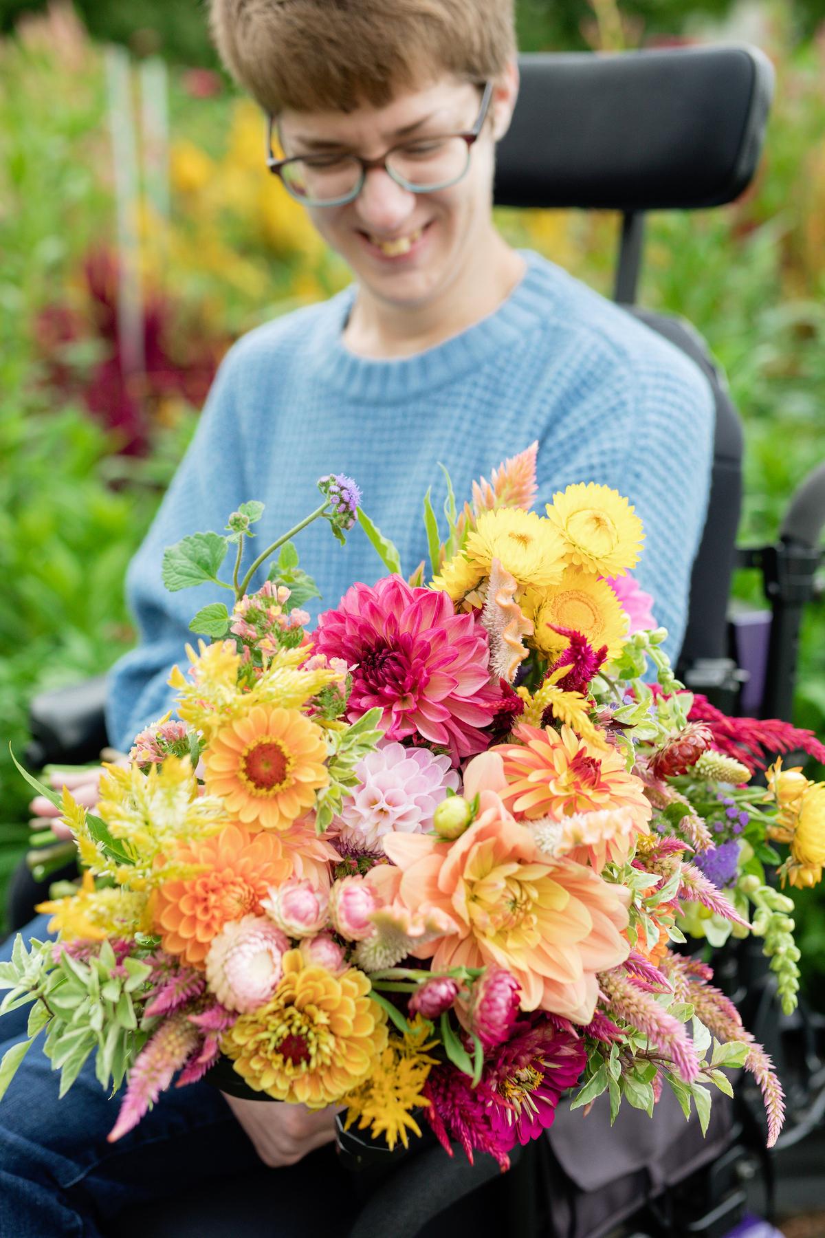 Emily Zondlak, a published author and ministry volunteer, handles customer relations and administration for Two Sisters Flower Farm. (Courtesy of Britney Zondlak)