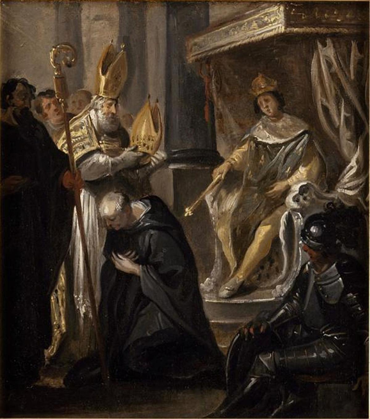 "Suger Is Made Abbot of Saint-Denis," 1630s, by Justus van Egmont. Oil on panel. Nantes Museum of Art, France. (Public Domain)