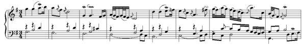 A piece of the score of the aria in "The Goldberg Variations." (Public Domain)