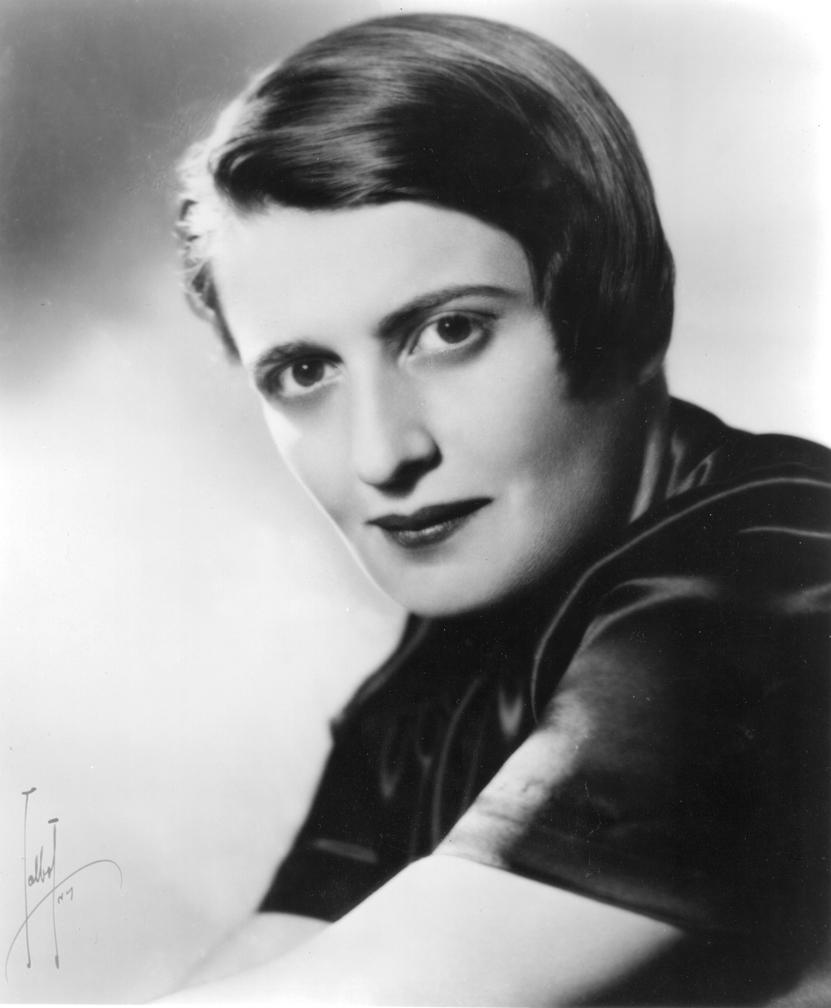 Russian-American writer Ayn Rand's portrait, used for the first-edition back cover of "The Fountainhead," which was published in 1943. (Public Domain)