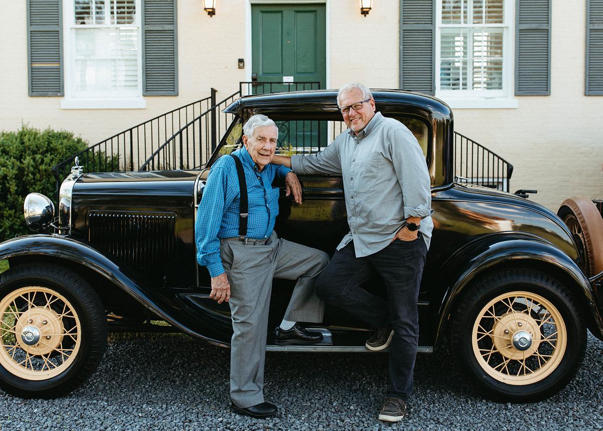 Gregory (R) with his father Hartley Jr., 95, and their 1931 Ford Model A Coupe. (Courtesy of Gregory Earl Wigfield)