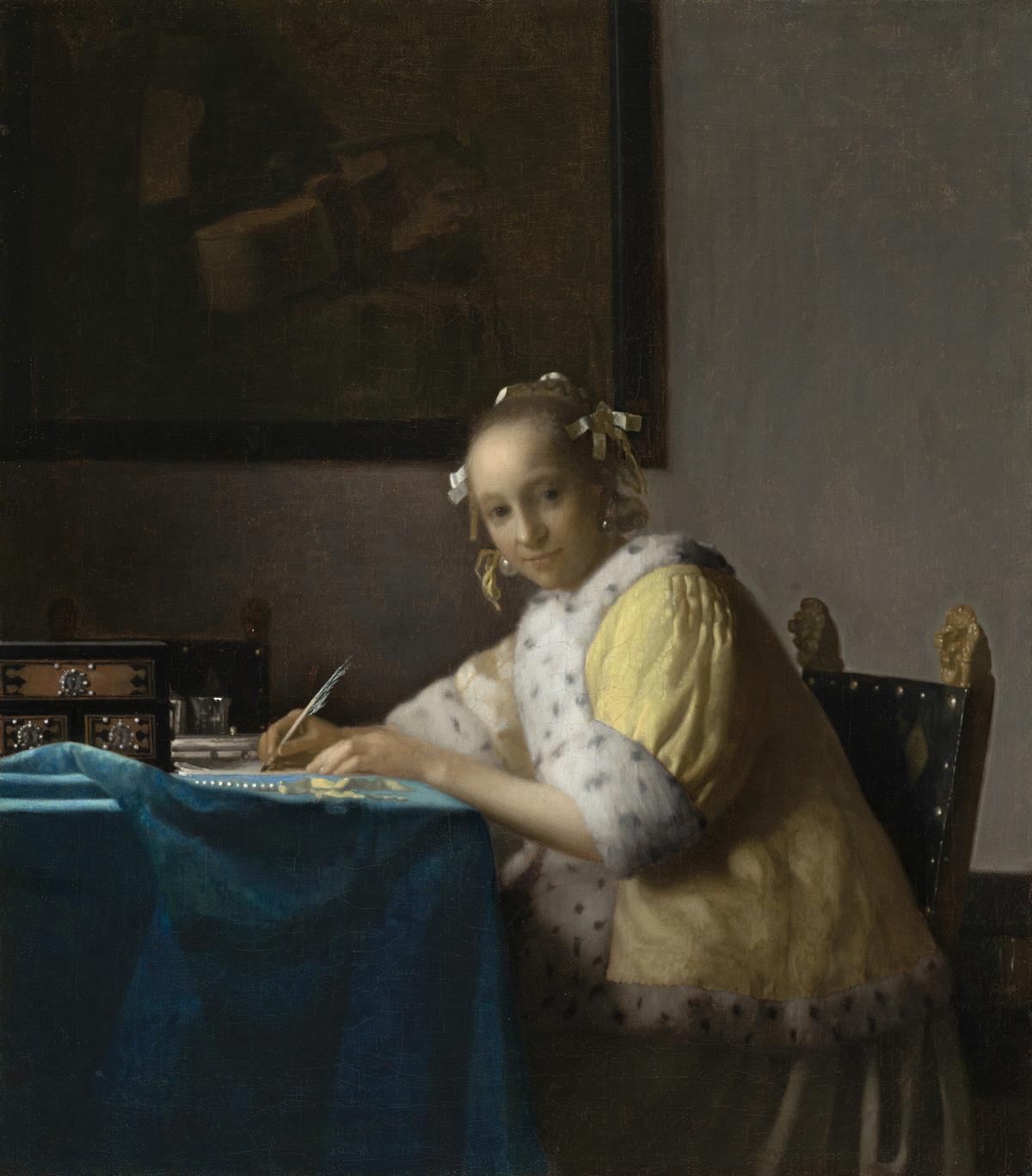 “A Lady Writing,” circa 1665, by Johannes Vermeer. Oil on canvas. National Gallery of Art, Washington. (Public Domain)