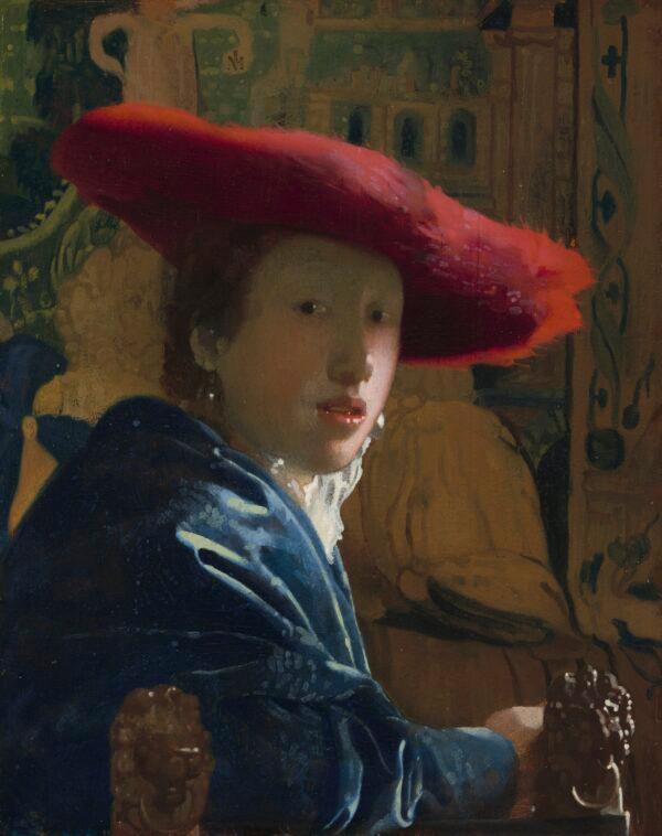 “Girl With the Red Hat,” circa 1669, by Johannes Vermeer. Oil on panel; 9 inches by 7 1/16 inches. Andrew W. Mellon Collection; National Gallery of Art, Washington. (National Gallery of Art, Washington)