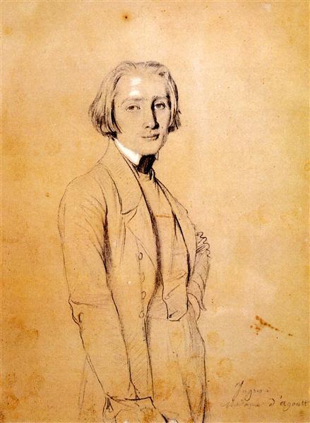 A portrait Franz Liszt by Jean Auguste Dominique Ingres. (artrenewal.org)