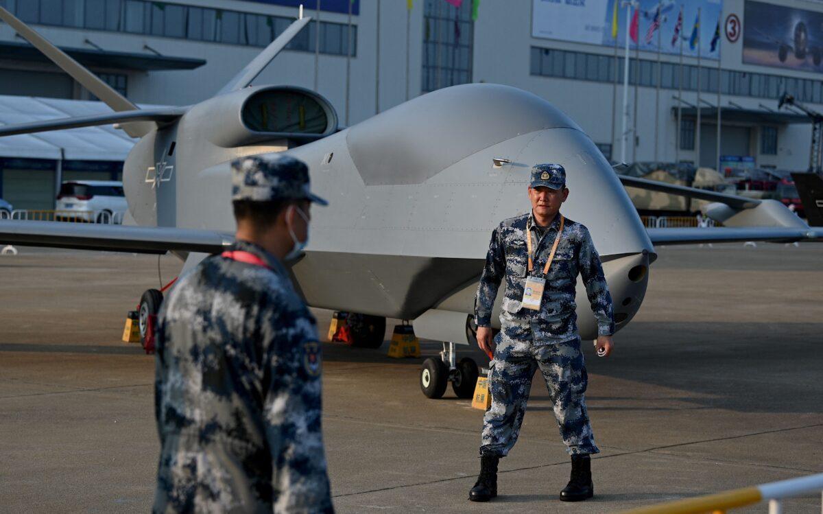 A People's Liberation Army (PLA) Air Force WZ-7 high-altitude reconnaissance drone is seen a day before the 13th China International Aviation and Aerospace Exhibition in Zhuhai, in southern China's Guangdong Province, on Sept. 27, 2021. (Noel Celis/AFP via Getty Images)