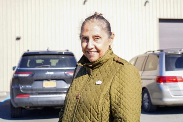 Calina Vasquez outside a voting site in the Town of Deerpark, N.Y., on Nov. 8, 2022. (Cara Ding/The Epoch Times)