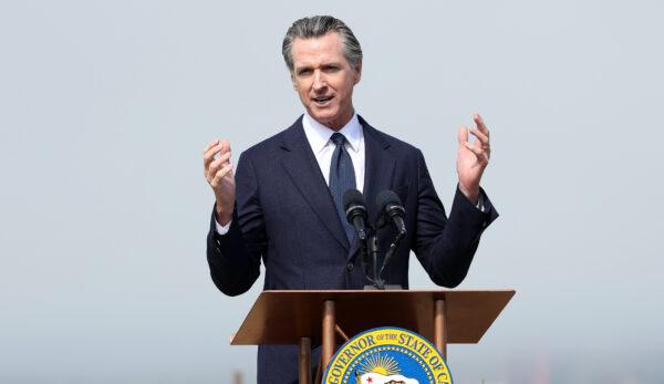 California Gov. Gavin Newsom speaks during a press conference on Oct. 6, 2022. (Justin Sullivan/Getty Images)