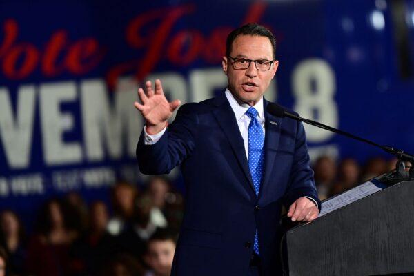 Democratic gubernatorial nominee Josh Shapiro gives a victory speech to supporters at the Greater Philadelphia Expo Center in Oaks, Pa., on Nov. 8, 2022. (Mark Makela/Getty Images)