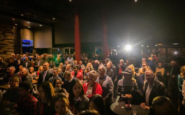 GOP supporters listen to candidates at the Changes Lounge in Newport Beach, Calif., on Nov. 8, 2022. (John Fredricks/The Epoch Times)
