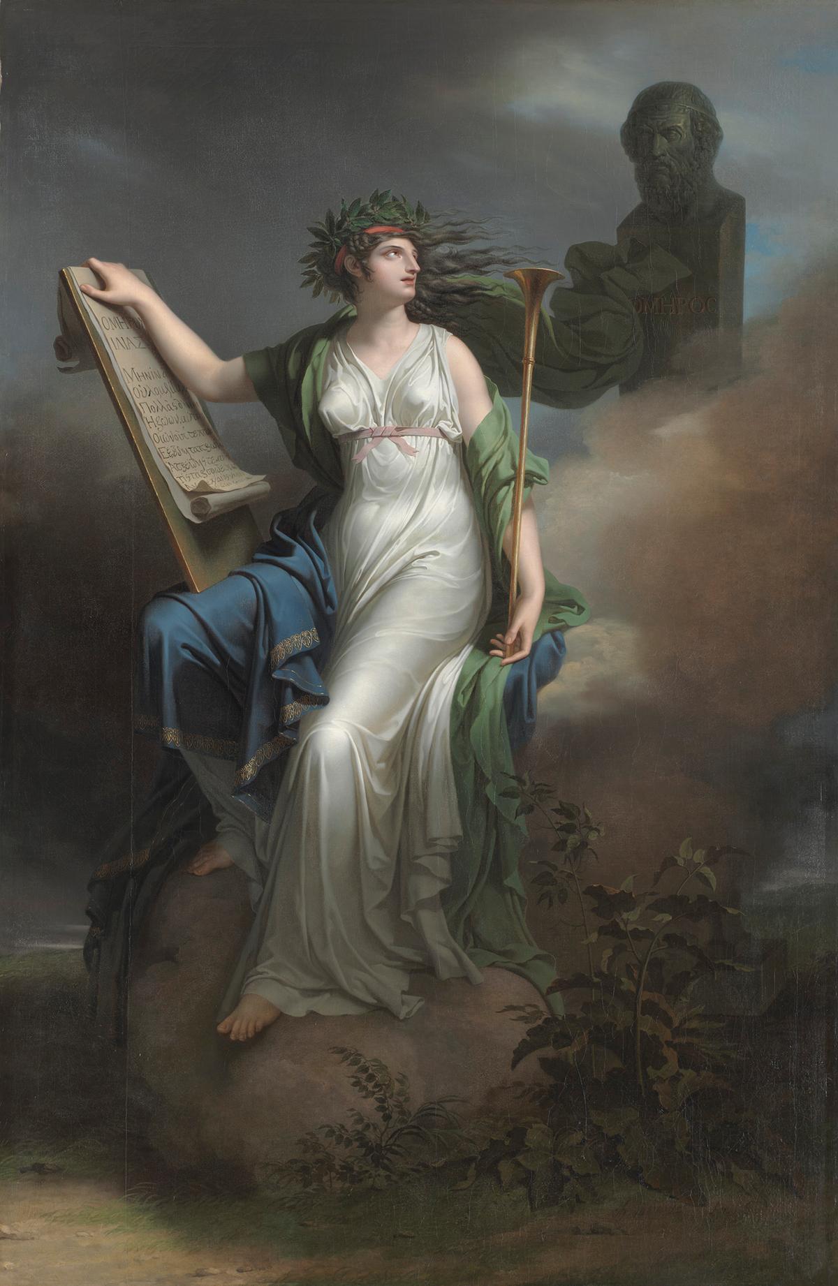 The Muse, or divine inspiration, is dismissed when poetry is reduced to "a little word machine." "Calliope, Muse of Epic Poetry," 1798, by Charles Meynier. Oil on canvas. The Cleveland Museum of Art, Cleveland. (Public Domain)