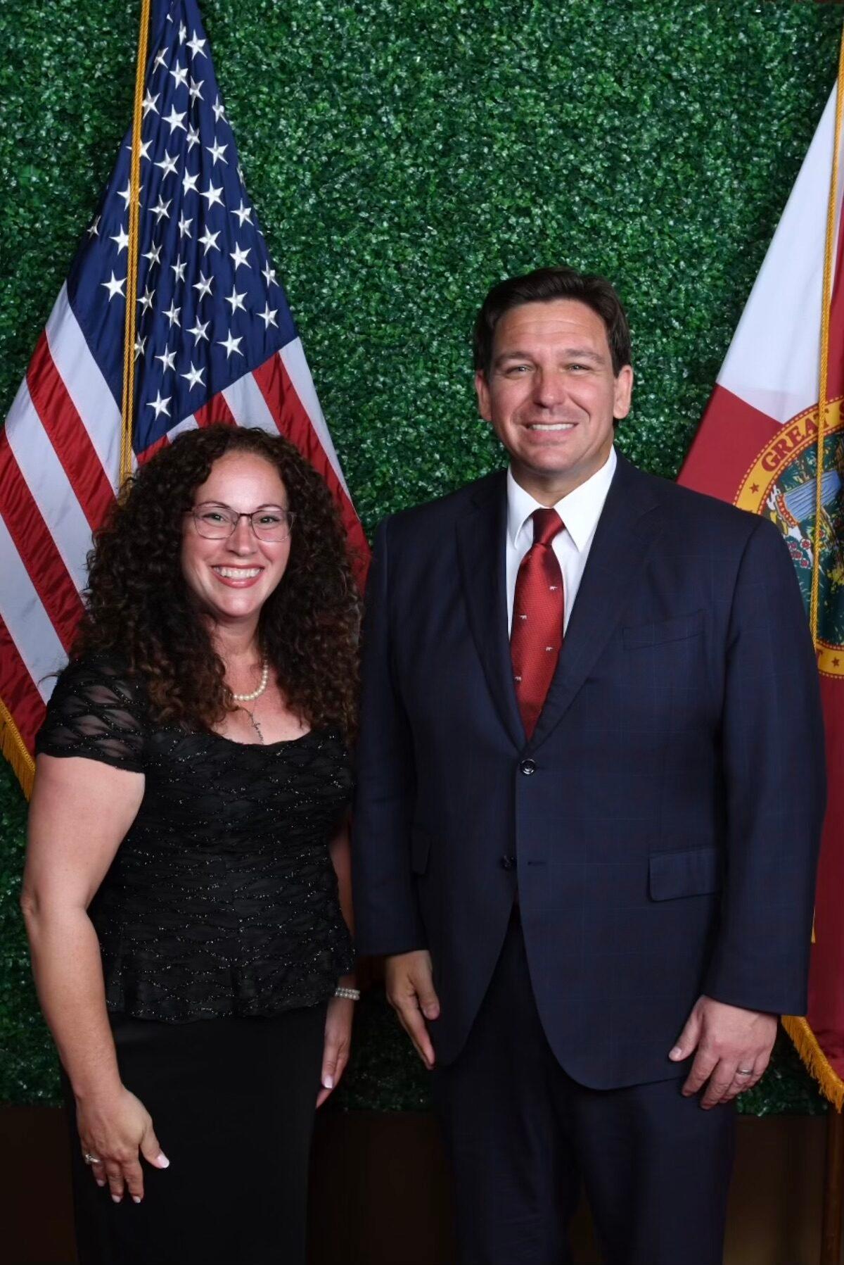 Gov. Ron DeSantis and Jacqueline Rosario at the Sunshine Summit in Hollywood, Fla., in July 2022. (Courtesy of Ron DeSantis for Governor)