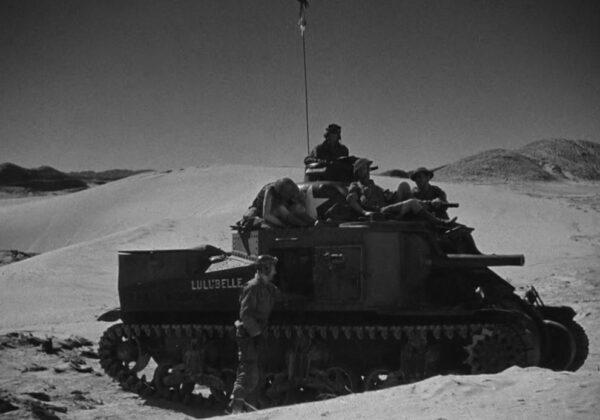 Although a tank, “Lulubelle” almost seems like a loyal character to “her” crew, in “Sahara.” (Columbia Pictures)