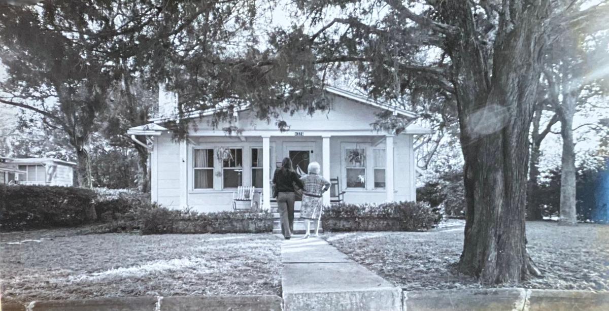 The author (L) and Next Mama in front of Next Mama's house on Beverly Avenue in Jacksonville, Florida, circa the 1970s. (Courtesy of Victoria Emmons)