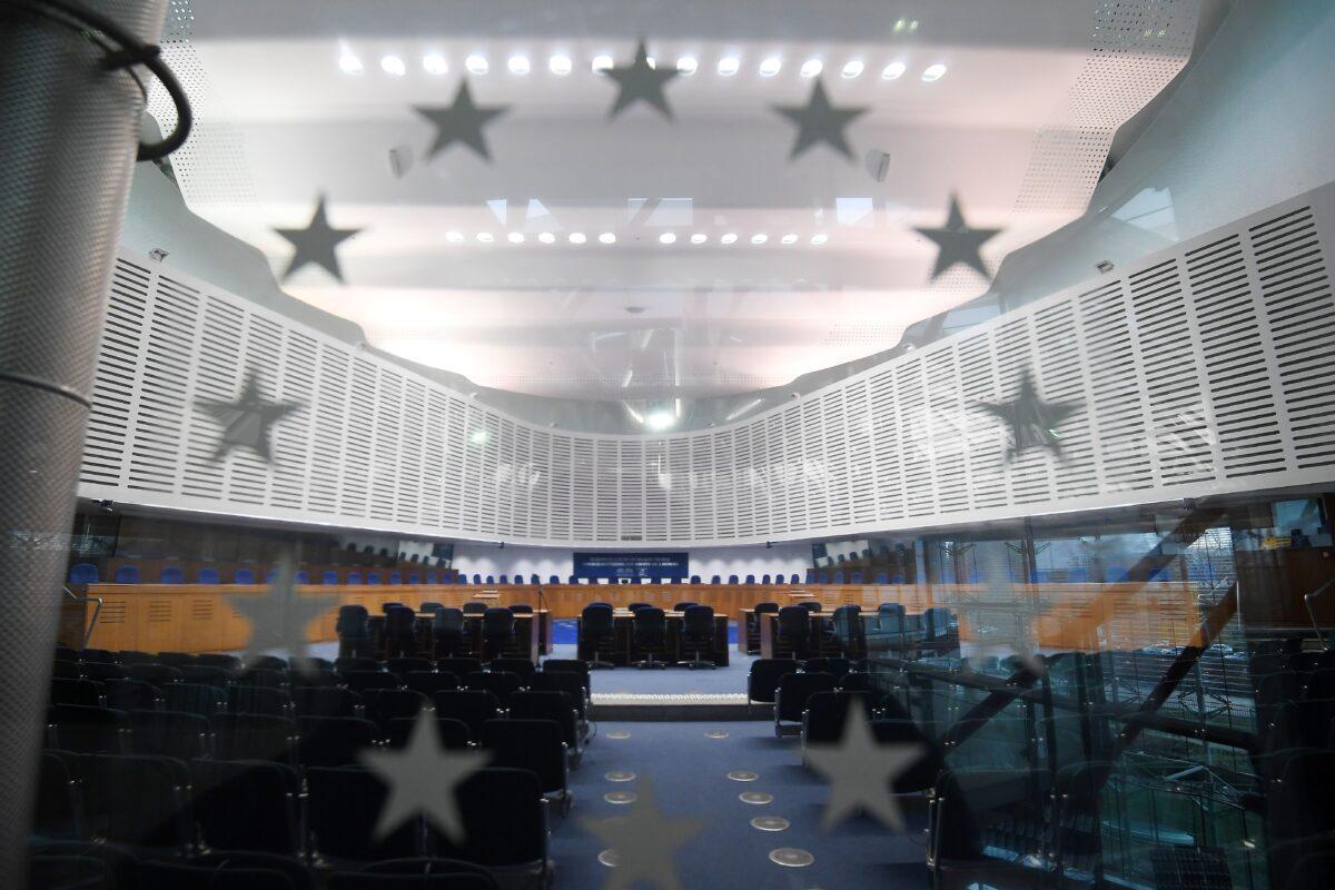The inside of the European Court of Human Rights (ECHR) in Strasbourg, eastern France, on Feb. 7, 2019. (Frederick Florin/AFP via Getty Images)