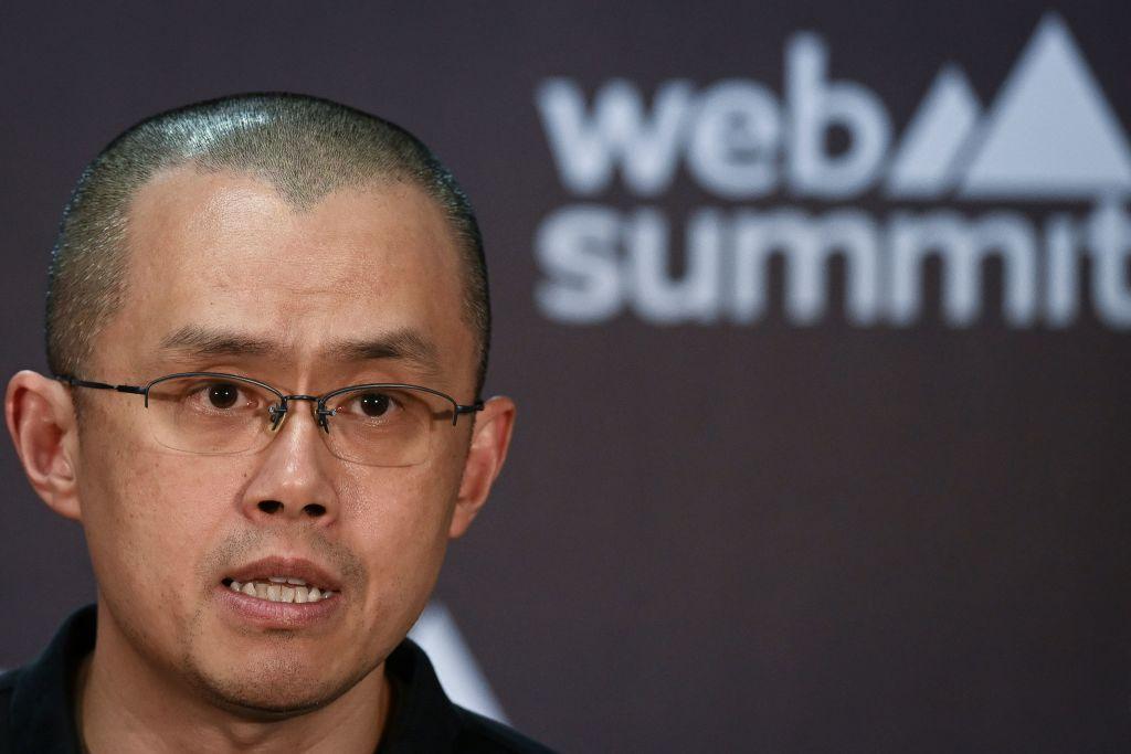 Binance Co-Founder and CEO Changpeng Zhao during a press conference at Europe's largest tech conference, the Web Summit, in Lisbon on Nov. 2, 2022. (Patricia De Melo Moreira/AFP via Getty Images)