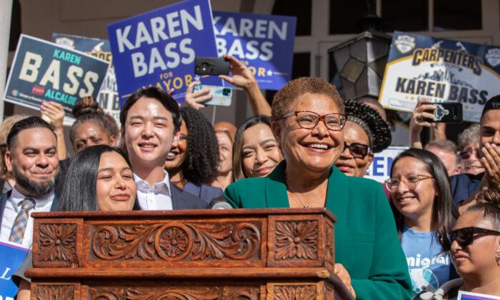 Karen Bass Addresses Supporters as Los Angeles Mayor Elect