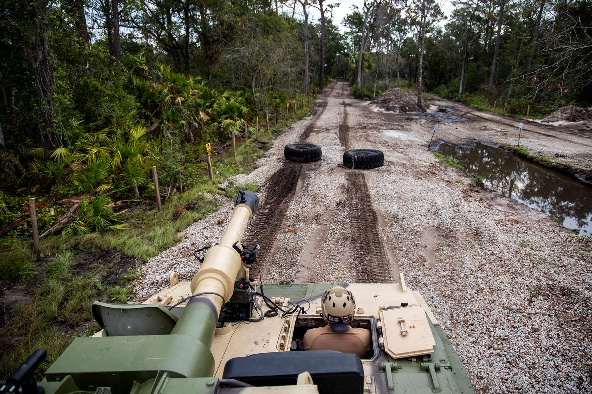 Visitors get to experience two laps around the half-mile trail from the back of a tank. (Courtesy of Patrick Connolly/Orlando Sentinel/TNS)