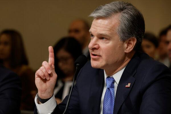 FBI Director Christopher Wray speaks during a congressional hearing in Washington in a Nov. 15, 2022. (Chip Somodevilla/Getty Images)