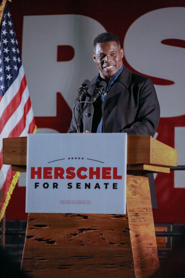 Herschel Walker speaks in Gainesville, Ga. on Nov. 17, 2022, as he campaigns for the Senate runoff. (Justin Kane Photography)