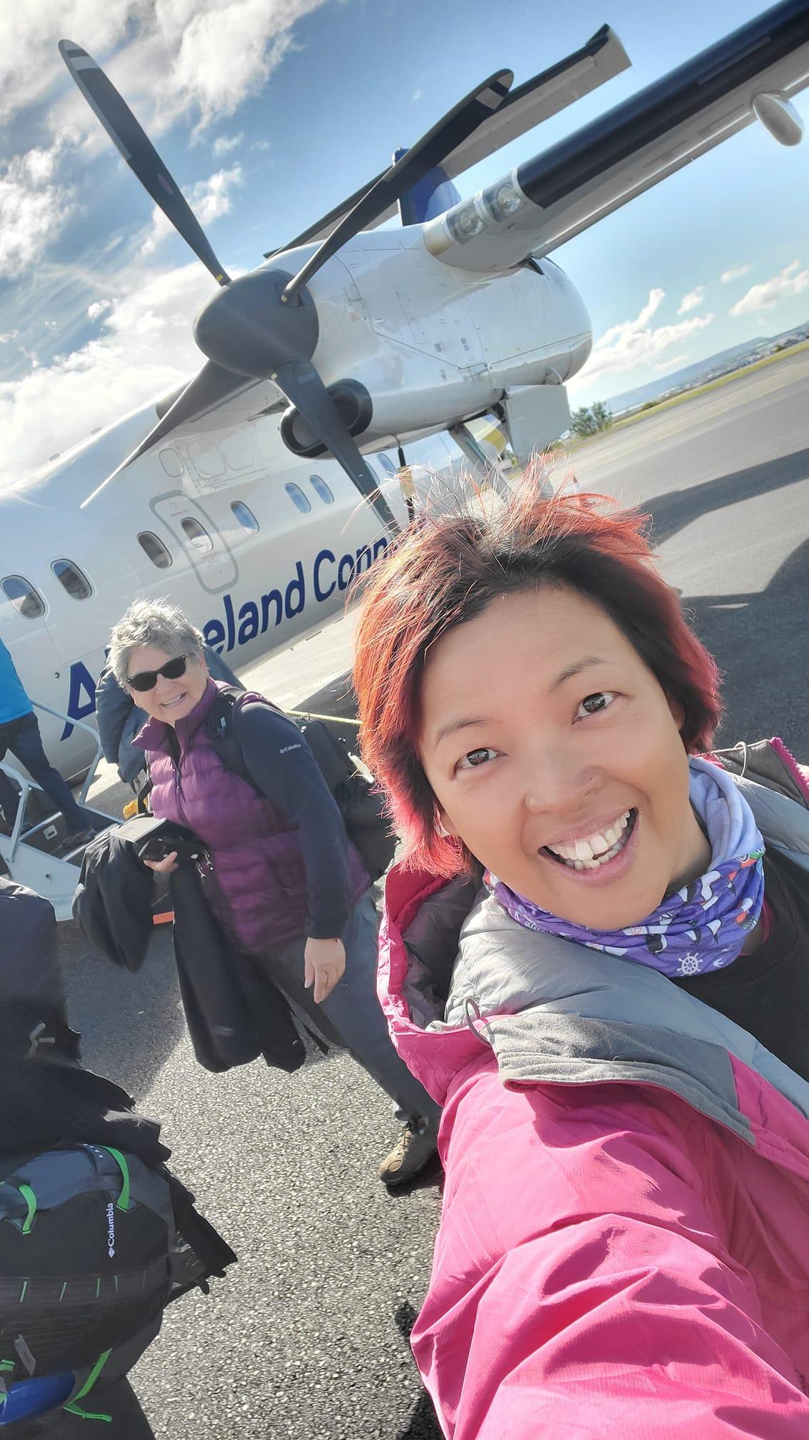 Cheng takes a flight from Iceland to Greenland. (Courtesy of Celia Cheng)
