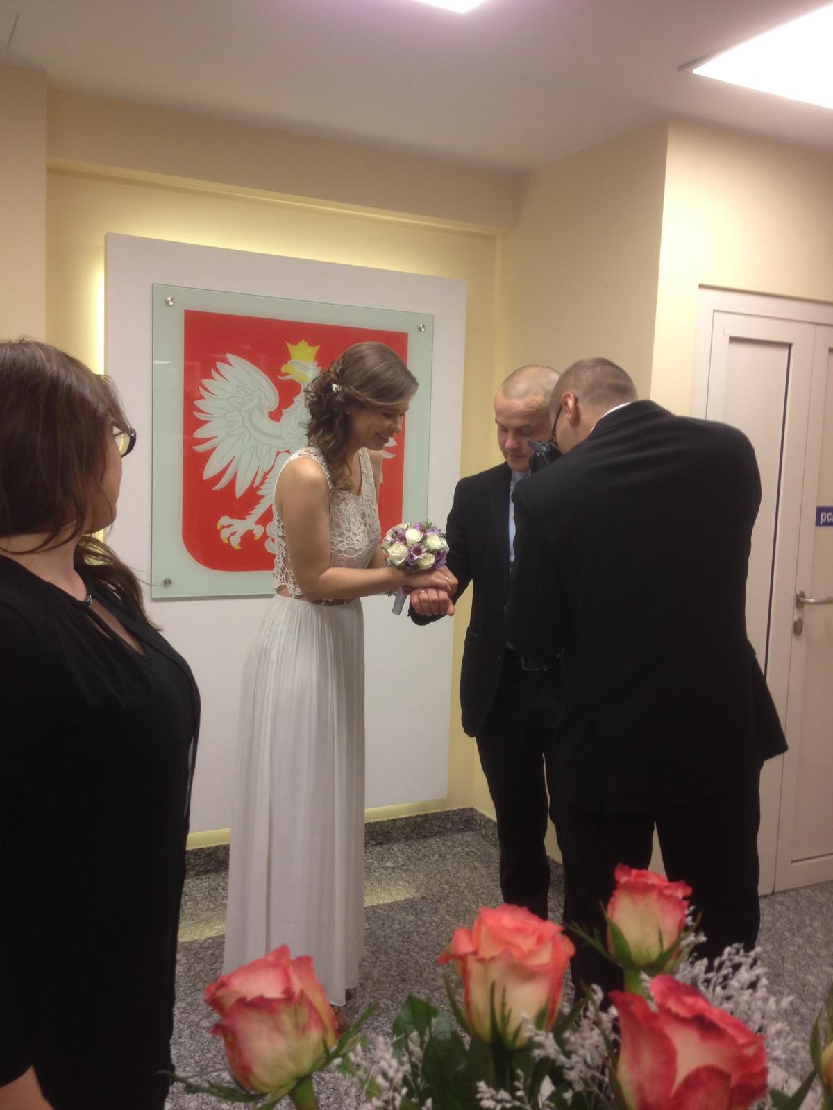 The couple's civil wedding ceremony. (Courtesy of <a href="https://www.instagram.com/equestriankasiabukowska/">Kasia Bukowska</a>)