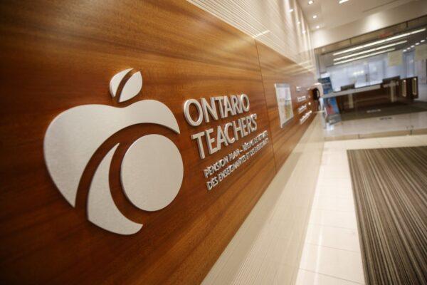 The Ontario Teachers' Pension Plan Board office is shown in Toronto on Sept. 28, 2021. (The Canadian Press/Cole Burston)