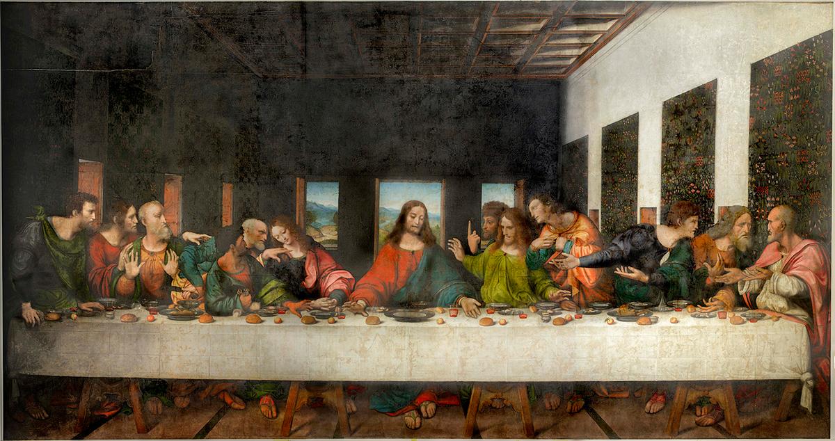 Tongerlo's "The Last Supper" on canvas, 16th century, by Leonardo da Vinci and Andrea Solari. (Courtesy of Tongerlo Abbey)