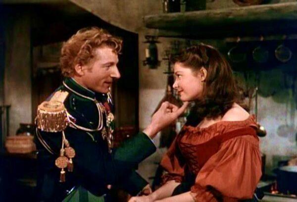 Romance blossoms between Georgi (Danny Kaye) and Leza (Barbara Bates), in “The Inspector General.” (Warner Bros. Pictures)