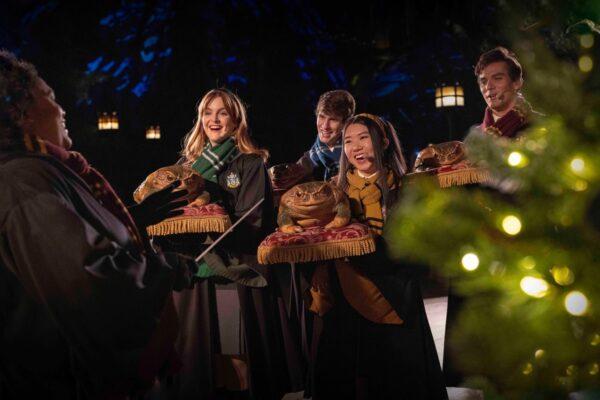 Special holiday a capella performance from the Hogwarts Frog Choir performed in the village of Hogsmeade™ in Universal Studio Hollywood during the holiday season in Universal City, Calif. (Courtesy of Universal Studio Hollywood)