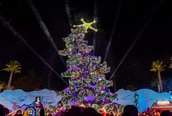 The 65 foot-tall “Grinchmas” tree at Universal Studio Hollywood during the holiday season in Universal City, Calif. (Courtesy of Universal Studio Hollywood)
