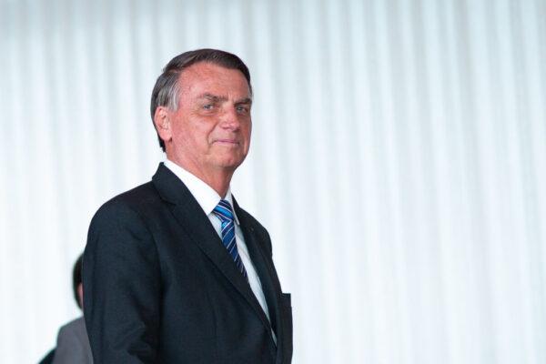 President of Brazil Jair Bolsonaro arrives for a press conference two days after being defeated by Lula da Silva in the presidential runoff at Alvorada Palace in Brasilia, Brazil, on Nov. 1, 2022. (Andressa Anholete/Getty Images)