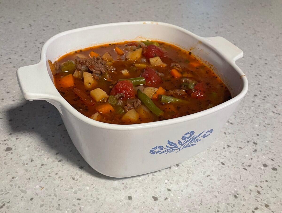 A hearty bowl of Mom's Winter Soup. (Courtesy of Helene Purdy)