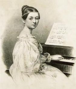 Lithograph of Clara Schumann created by Andrea Staub, 1839. Clara Schumann was an accomplished pianist when she married Robert Schumann. (Public Domain)