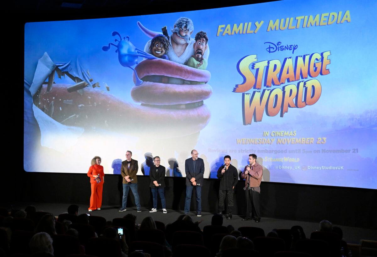 The cast of "Strange World" attends a multimedia event at Picturehouse Central on Nov.19, 2022, in London, England. (Gareth Cattermole/Getty Images)