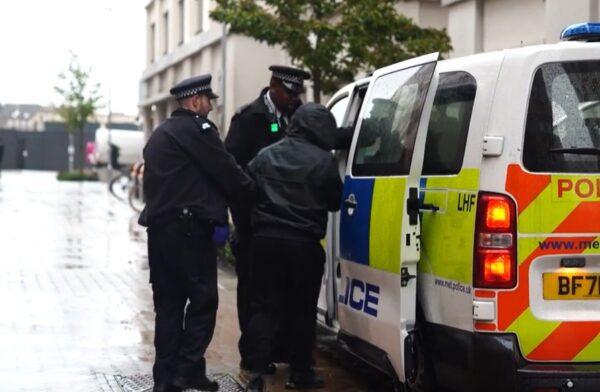 A screengrab of a video of Metropolitan Police officers arresting a man, as part of Operation Elaborate, in east London in November 2022. (Metropolitan Police)