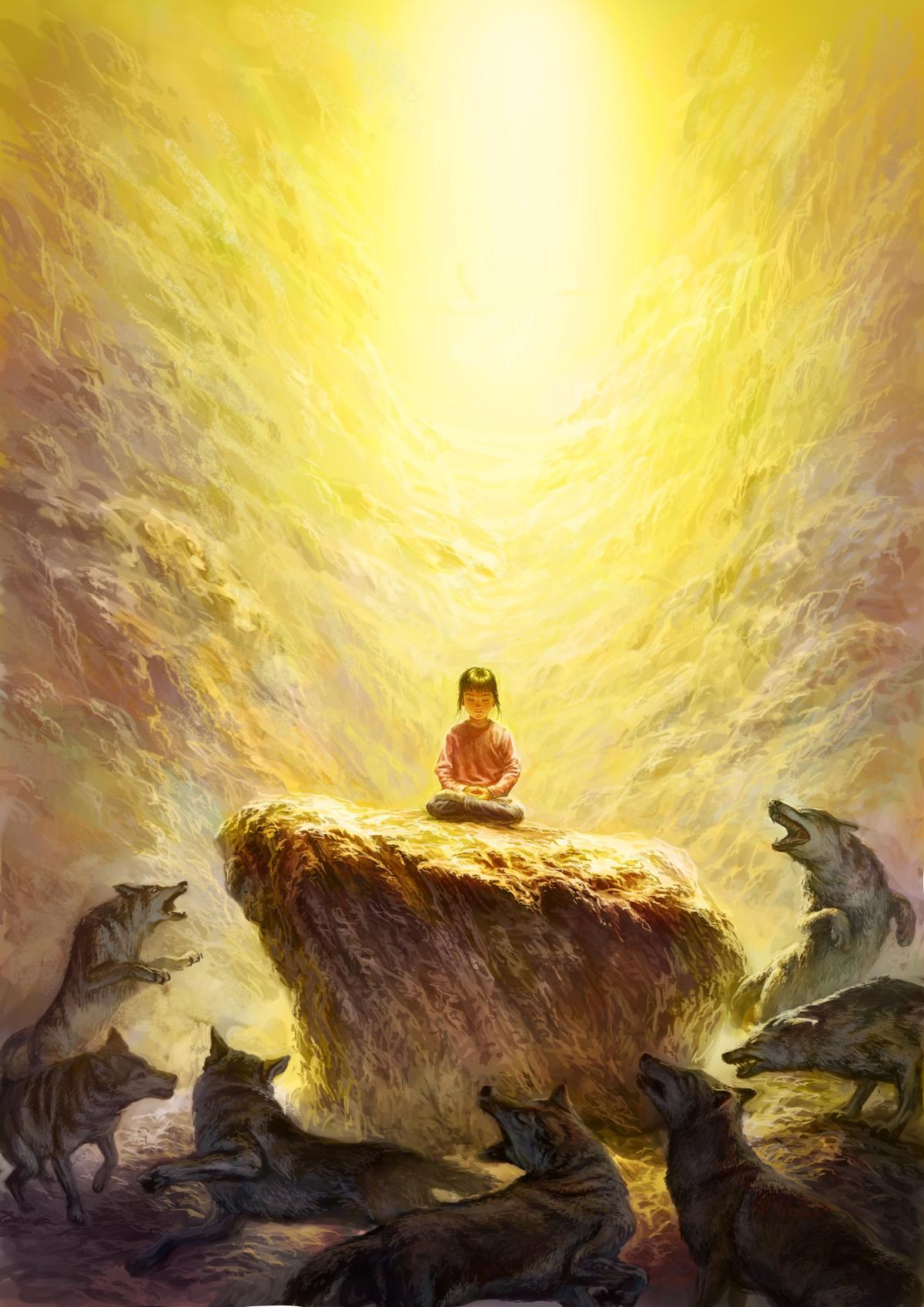 "Unmoved": The painting received the “Humanity and Culture” award in the NTD 2019 Oil Painting competition. (Courtesy of Loc Minh Duong)