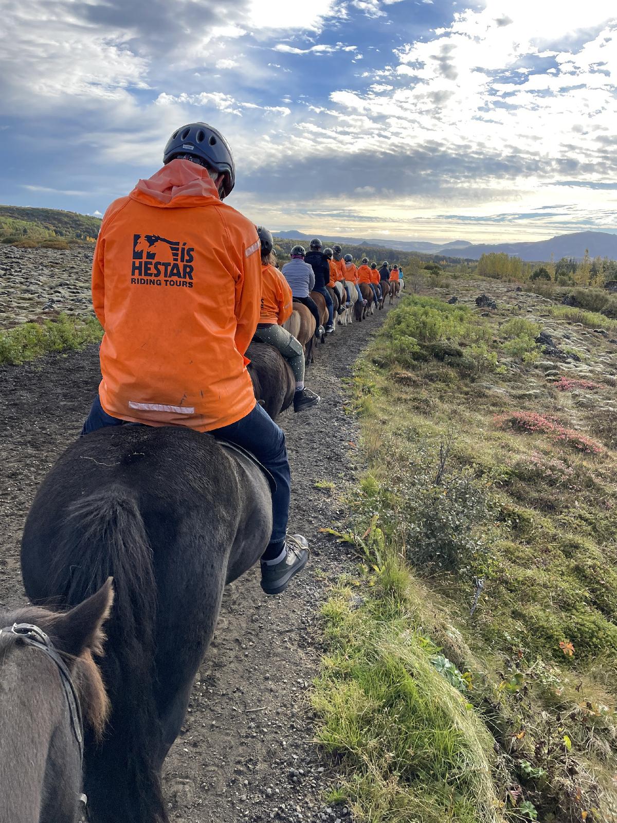 Iceland learn to tolt on a morning ride across the lava fields. (Photo courtesy of Lesley Frederikson)