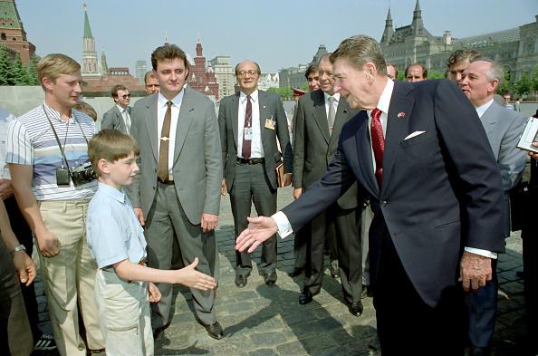 President Ronald Reagan helped to bring an end to the communist regime in Russia and is shown here in Moscow in 1988. (Pete Souza/White House via Getty Images)