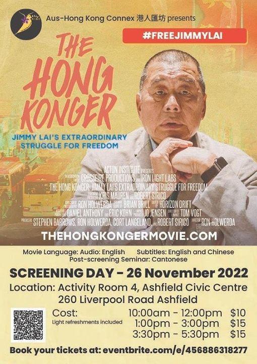 “The Hong Konger: Jimmy Lai's Extraordinary Struggle for Freedom” was screened in Sydney, Australia, on Nov. 26. (supplied)