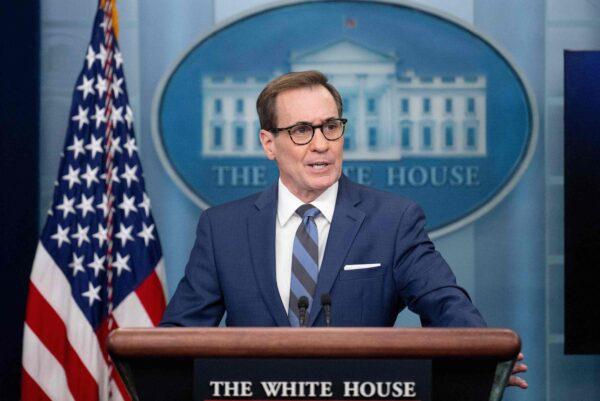 National Security Council Coordinator for Strategic Communications John Kirby speaks during the daily briefing in the James S Brady Press Briefing Room of the White House in Washington, DC, on Nov. 28, 2022. (Jim Watson/AFP via Getty Images)