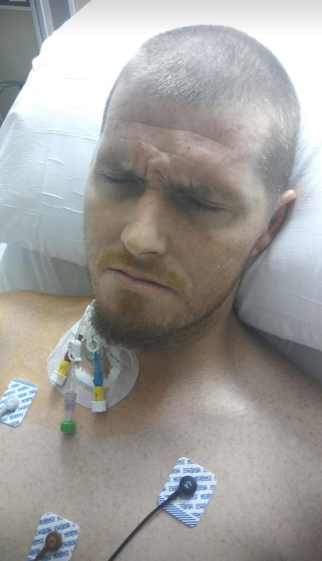Steven in the hospital. (Courtesy of <a href="https://www.instagram.com/Sonyajohnson0719/">Sonya Johnson</a>)