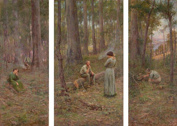 "The Pioneer," 1904, by Frederick McCubbin. Oil on canvas; 7 feet, 4 inches by 9 feet, 6 inches. National Gallery of Victoria, Melbourne. (Public Domain)