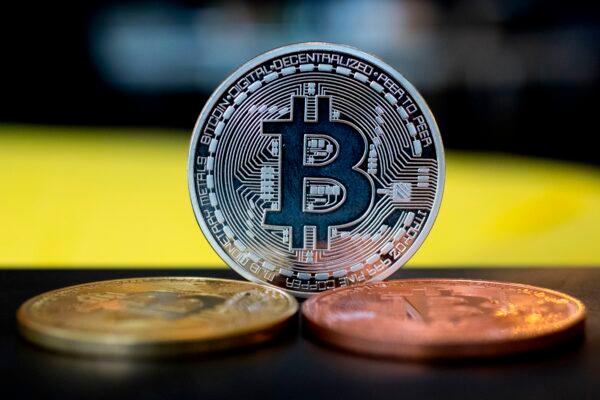 A picture shows a visual representation of Bitcoin in Tel Aviv, Israel, on Feb. 6, 2018. (Jack Guez/AFP via Getty Images)