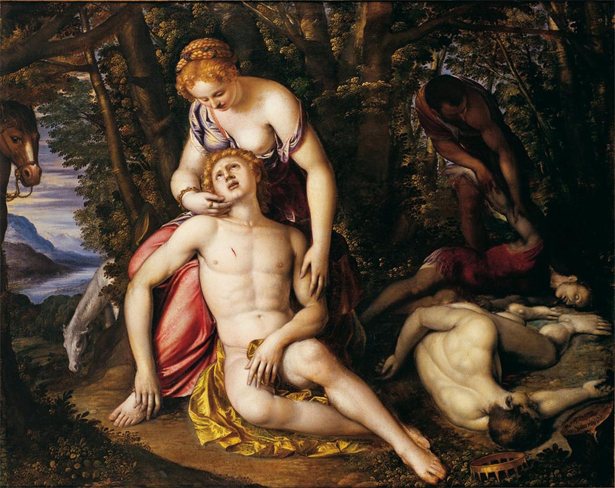 "Angelica and Medoro," circa 1560–1596, by Simone Peterzano. Oil on canvas. Private Collection. (Public Domain)