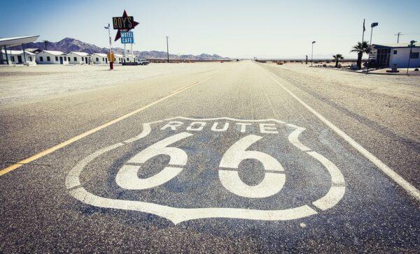 A stretch of historic Route 66 in the Mojave Desert, about an hour north of Joshua Tree National Park. (Courtesy of Tyrone Beason/Los Angeles Times/TNS)